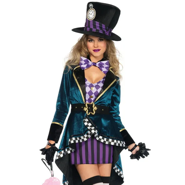 Leg Avenue Women's 5 PC Delightful Mad Hatter Costume Women