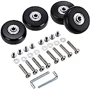 OwnMy 50 x 18mm Set of 4 Luggage Suitcase Replacement Wheels, Rubber Swivel Caster Wheels Bearings Repair Kits (Black)OwnMy 50 x 18mm Set of 4 Luggage Suitcase Replacement Wheels, Rubber Swivel Caster Wheels Bearings Repair Kits (Black)