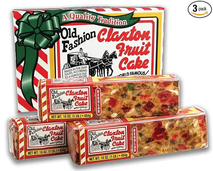 Claxton (3) 1-lb Old Fashion Fruit Cakes