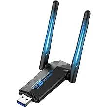 USB WiFi Adapter, ElecMoga 1300Mbps WiFi Dongle USB 3.0 Dual Band 5G/2.4G Wireless Network Adapter für Desktop Laptop PC, Dual 5dBi Antennen, Unterstützt Windows 11/10/8.1/8/7, Mac OS 10.9-10.15