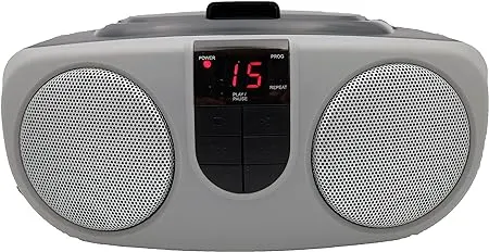 Silver Portable CD Radio Boombox - PRCD243M