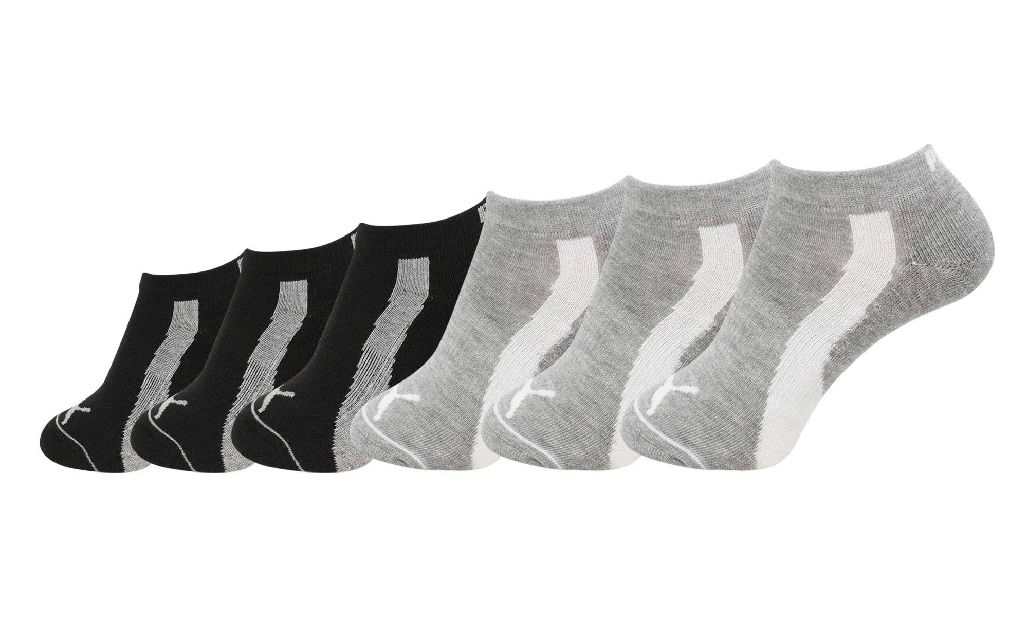 PUMA Ladies 8-pair No Show Athletic Socks for Women (Gray, Blue, Pink)