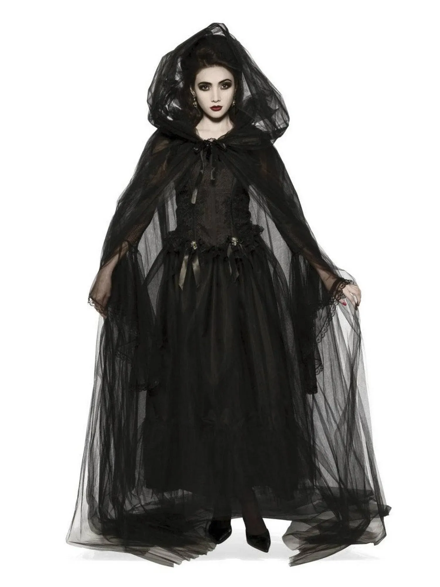 Rubie's Adult Full-Length Sheer Cape with Oversized Hood