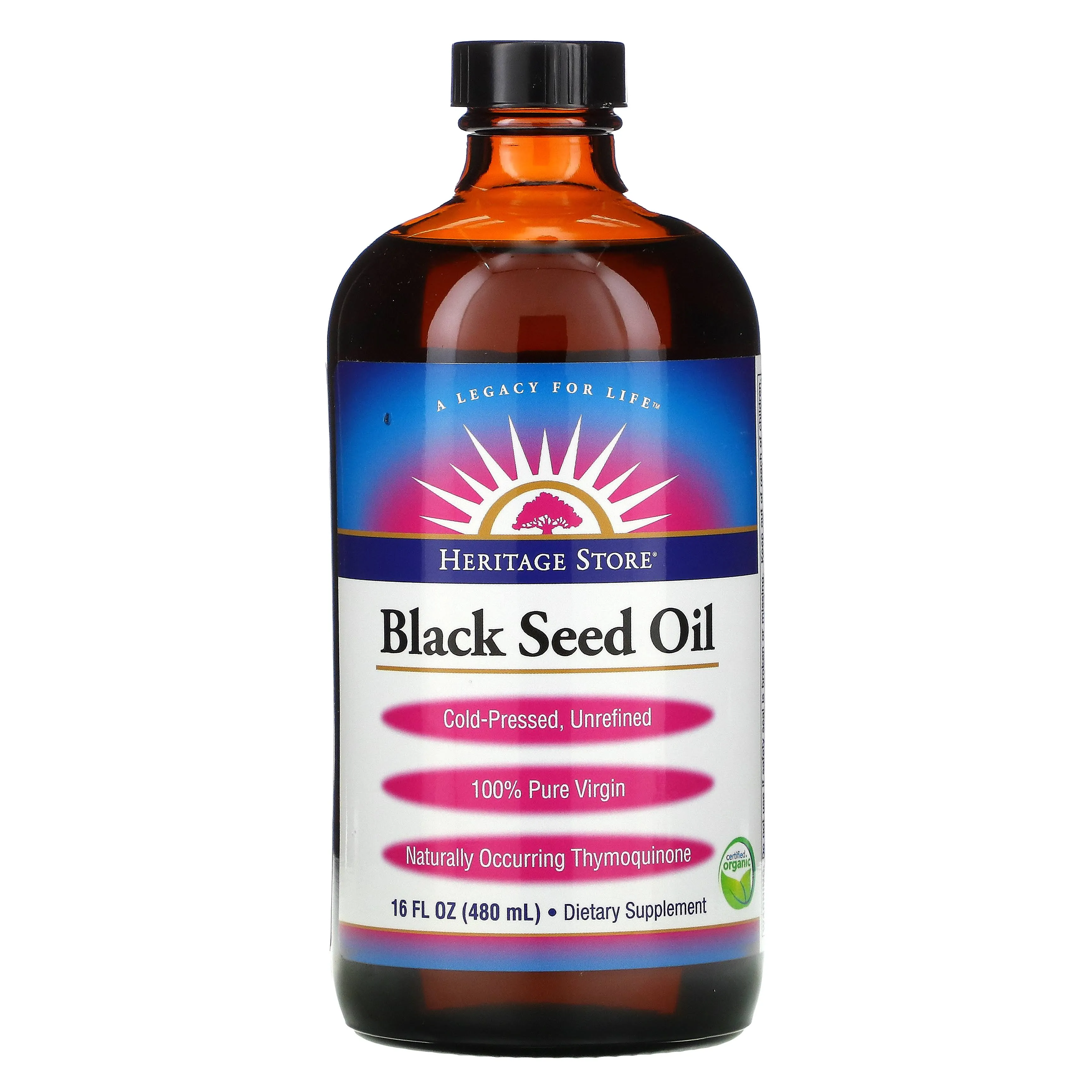 Heritage Store Black Seed Oil, Organic - 16.0 fl oz