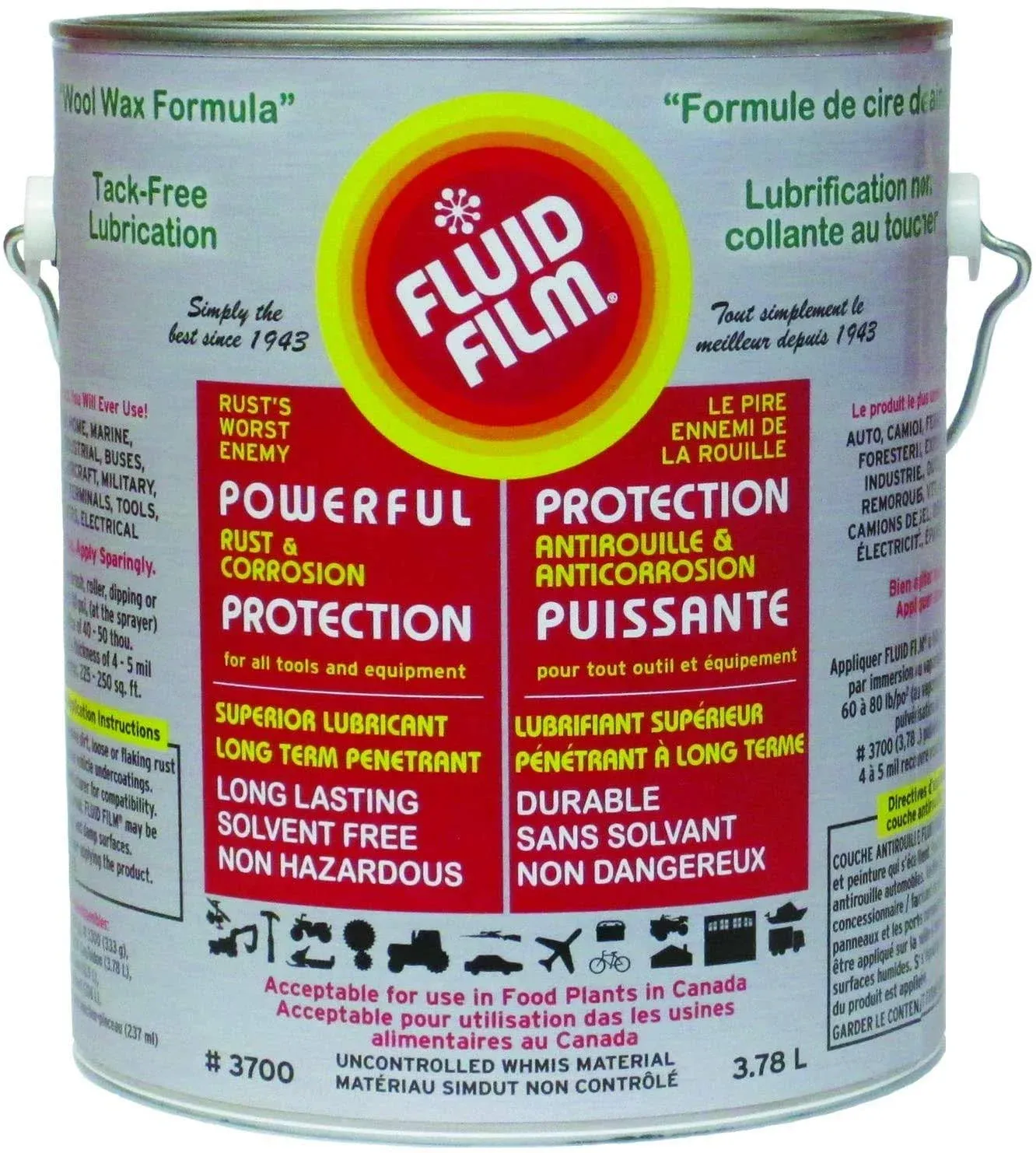 Fluid Film 1 Gallon Can Rust Inhibitor Rust Prevention Anti Corrosion Anti Rust Coating Undercoating Underbody Rust Proofing Corrosion Protection for Truck Snow Blower Mower Car Semi Tractor Bus