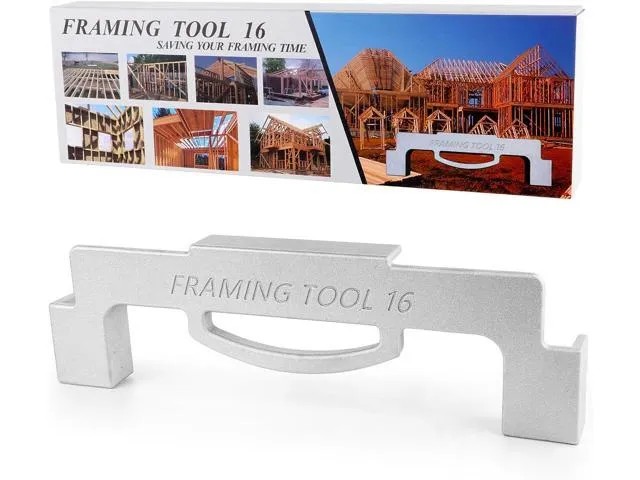 AltitudeCraft Framing Tools - 16'' Framing Stud Layout Tool, Stud Framing Jig for 16 Inch On-Center Precision Wall Stud Framing Measurement (2-Piece Set)