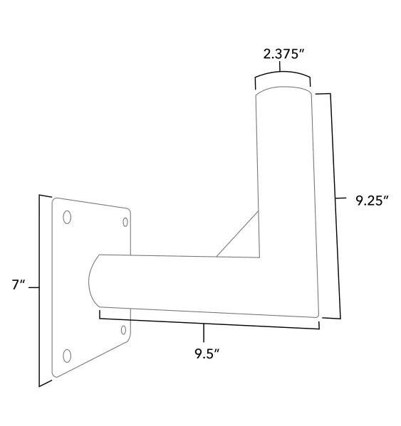 Revolve LED 90° Wall Mount Tenon Bracket