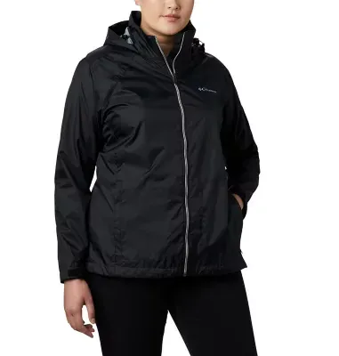 Columbia Jacket Women&#039;s Small Black Switchback III Hooded Full Zip Wind New