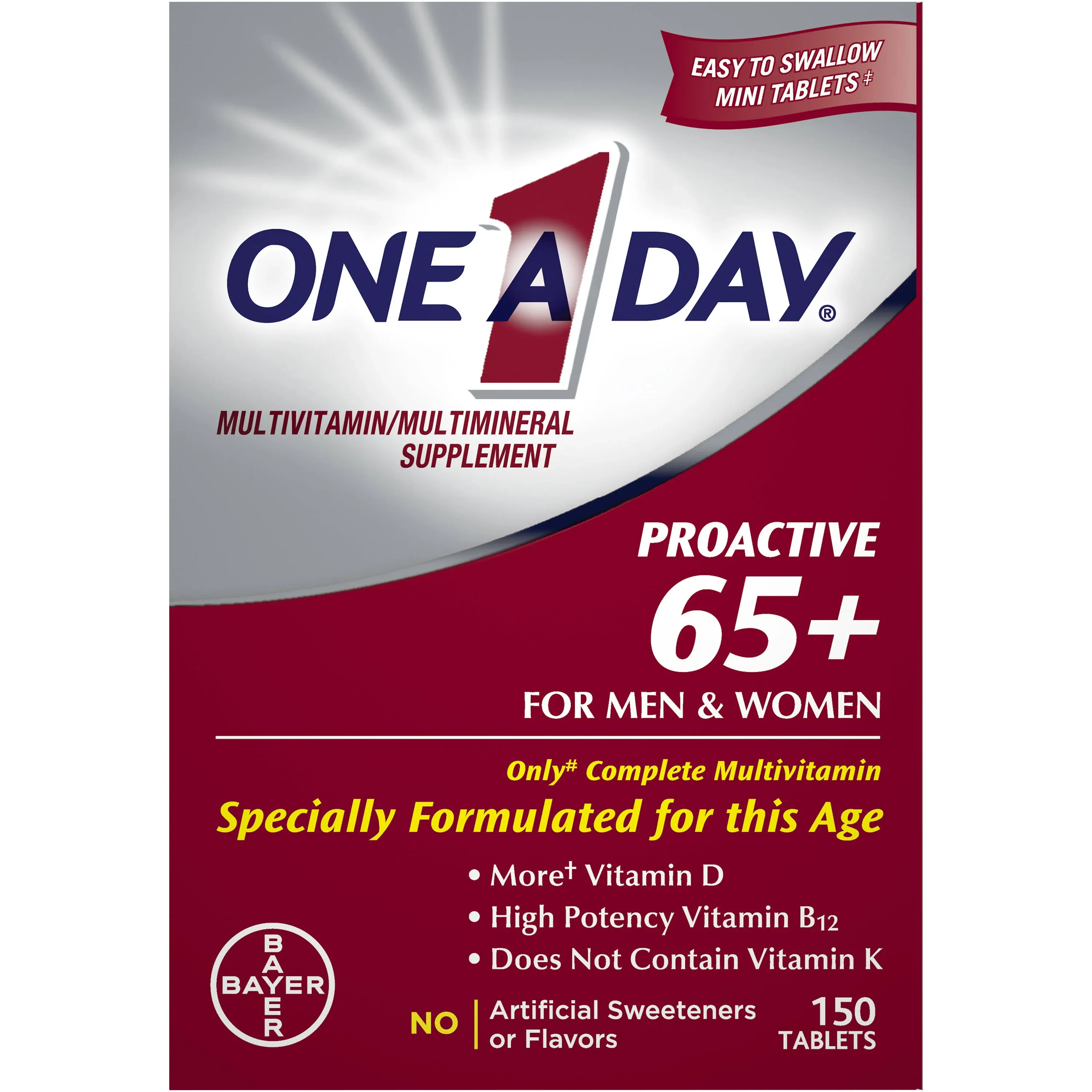 One A Day Proactive 65+ Multivitamin/Multi-Mineral Tablets 1 150 Each