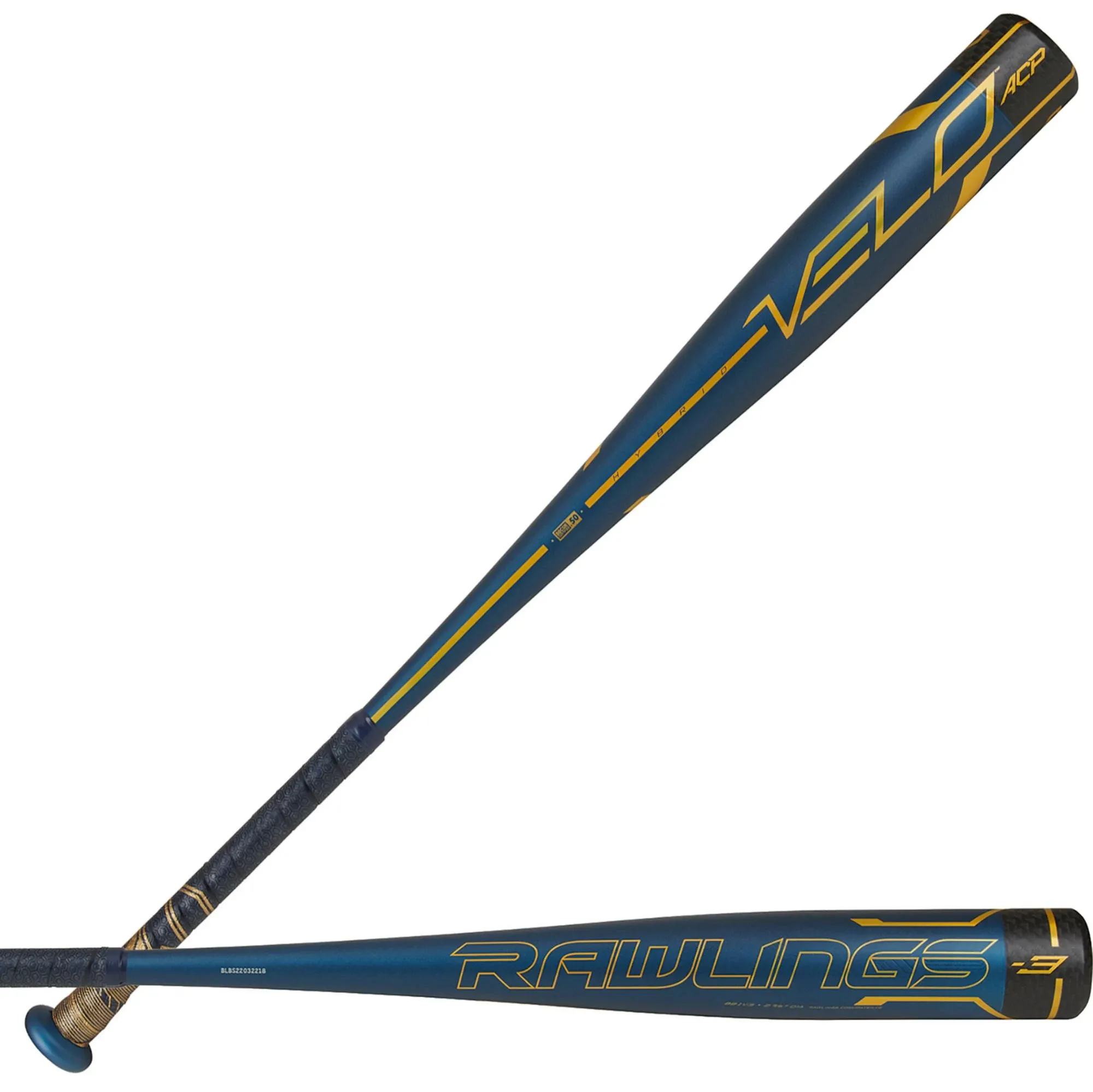 Rawlings Velo BBCOR Baseball Bat (-3) Navy/Gold 32 Inch 29 Ounce - NEW