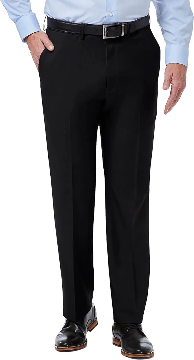 Haggar Men's Premium Comfort Classic Fit Flat Front Hidden Comfort Waistband Pant (Regular and Big & Tall Sizes)