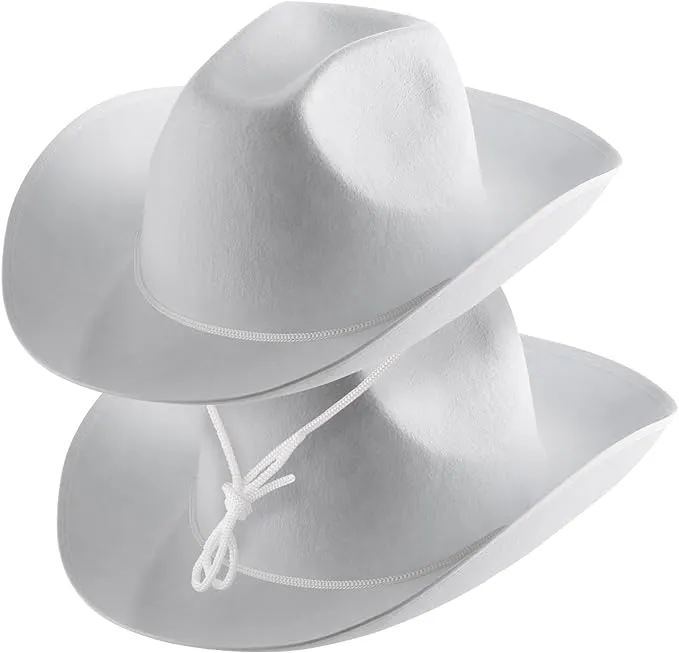 Bedwina Unisex 2-Pack White Cowboy Hat