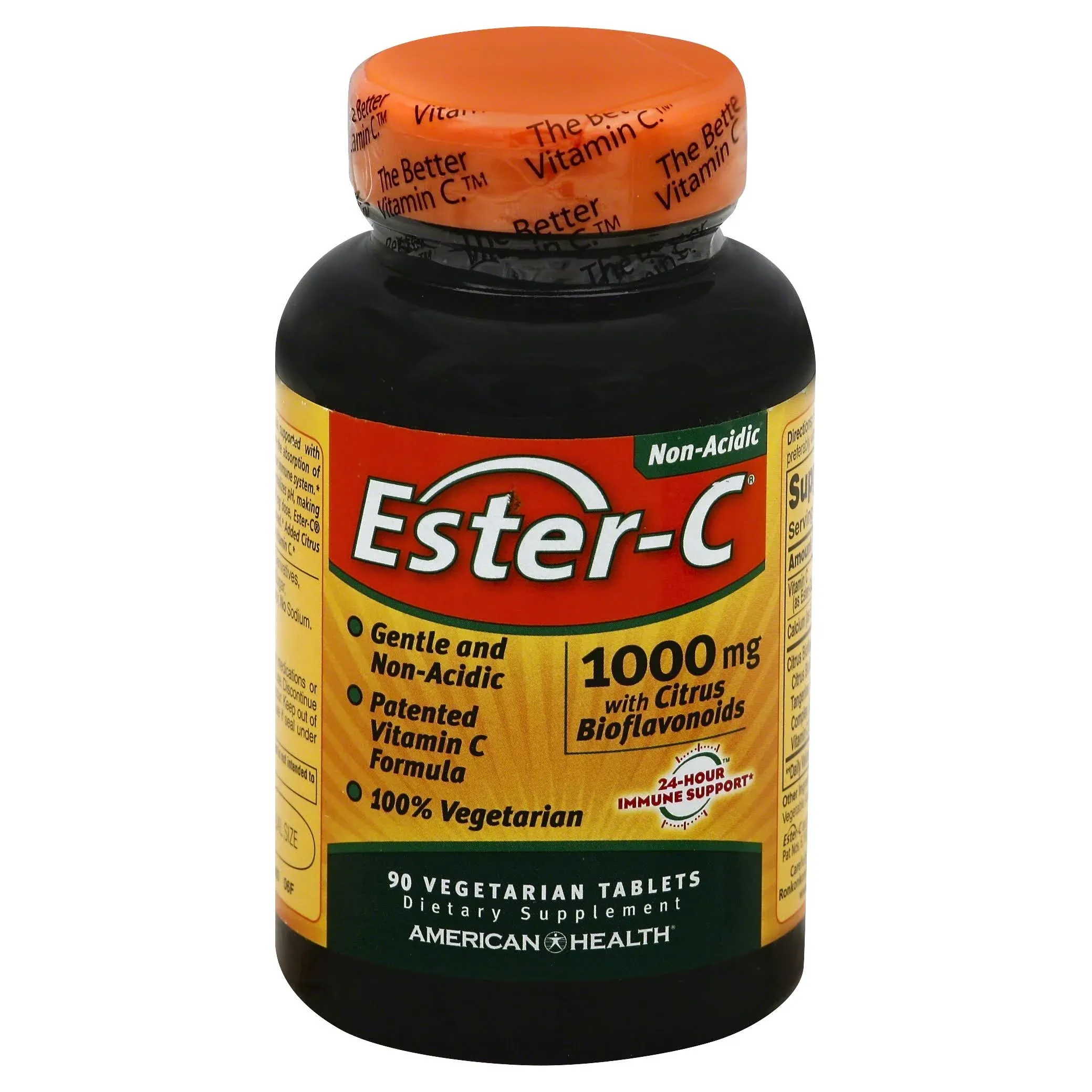 American Health Ester-C With Citrus Bioflavonoids Capsules - 24-Hour Immune Support, Gentle On Stomach, Non-Acidic Vitamin C - Non-GMO, Gluten-Free - 1000 mg, 90 Count, 90 Servings