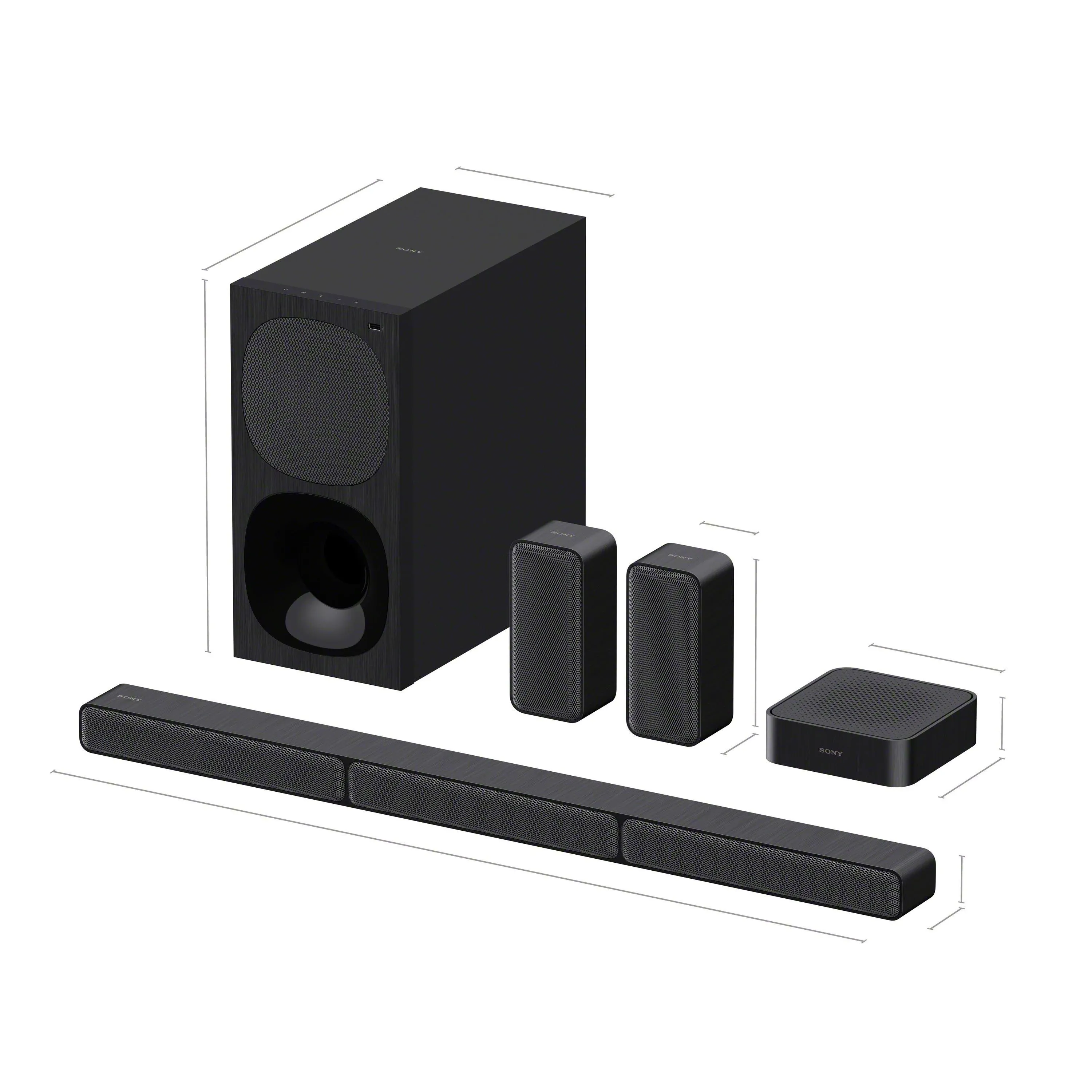 Sony HT-S40R Bluetooth Soundbar with Subwoofer and Wireless Rear Speakers, Black