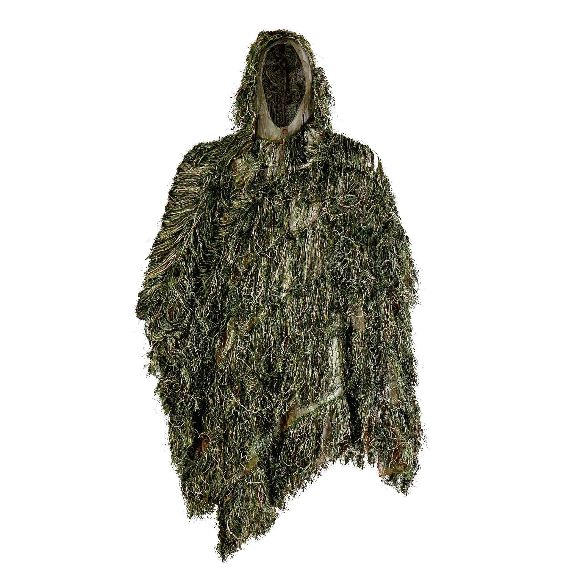 AUSCAMOTEK Ghillie Suit Poncho for Hunting Bird Watch Gilly Camouflage Cloak Green and Desert