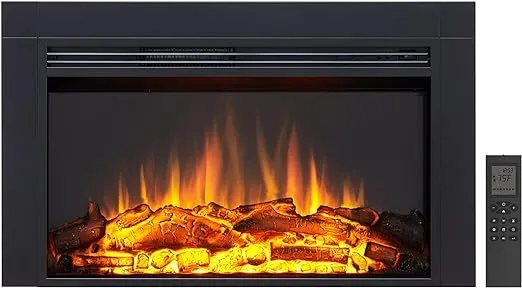 LegendFlame Jaden 36" W x 22" H (EF376) Electric Fireplace Insert with Front Trim Kit, Fire Crackling Sound, 750W/1500W Heater, Remote Control