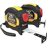 LEXIVON 25Ft/7.5m DuaLock Tape Measure 1-Inch Wide Blade with Nylon Coating