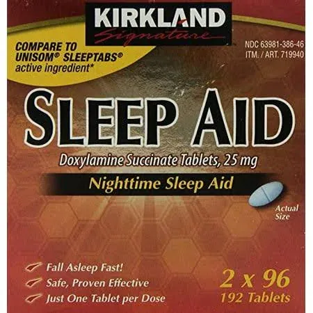 KS Sleep Aid 25 mg - 96 Tablets (Pack of 4), Size: 192 Count (Pack of 1)