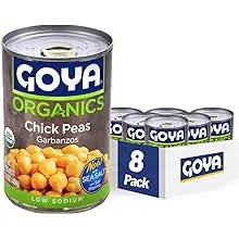 Goya Organic Chick Peas Garbanzo Beans, Low Sodium with Sea Salt, 15.5 Ounce (Pack of 8)Goya Organic Chick Peas Garbanzo Beans, Low Sodium with Sea Salt, 15.5 Ounce (Pack of 8)