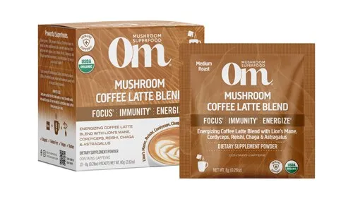 Organic Mushroom Nutrition Mushroom Coffee Latte Blend 10 Pkts