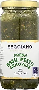 Seggiano Fresh Basil Pesto, Raw Basil Pesto Genovese - 7 oz | Pack of 6