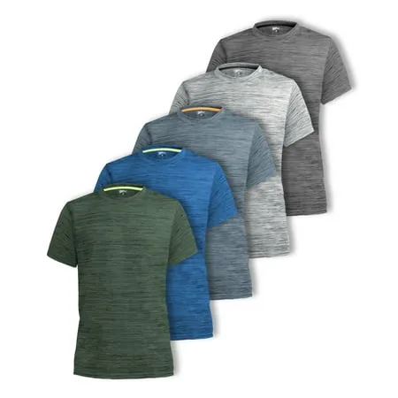 [5 Pack] Mens Active Athletic T Shirts Gym Running Workout Dry-Fit Crew Neck Top  | eBay