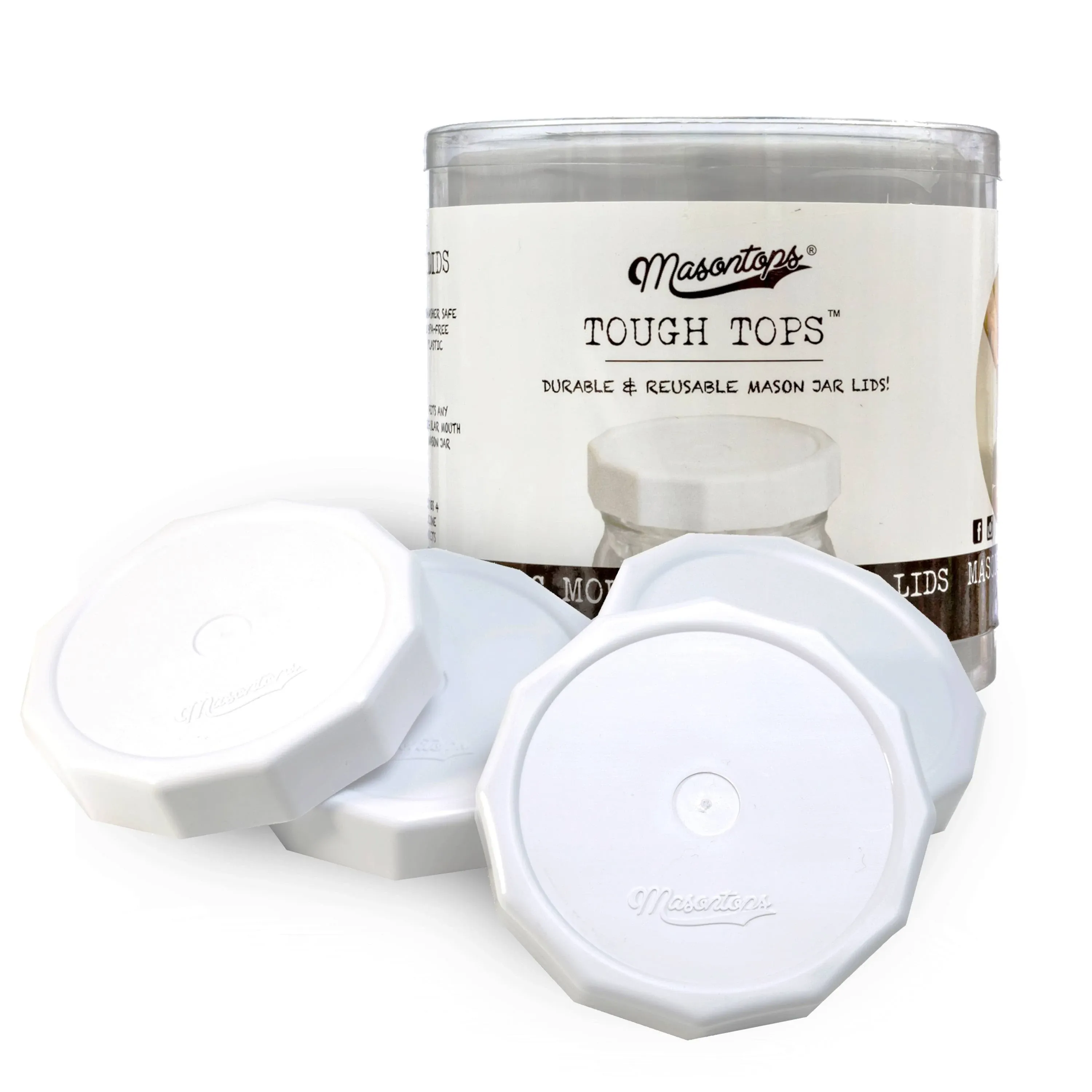 Mason Tops 4-Pack Regular-Mouth Tough Tops Mason Jar Lids