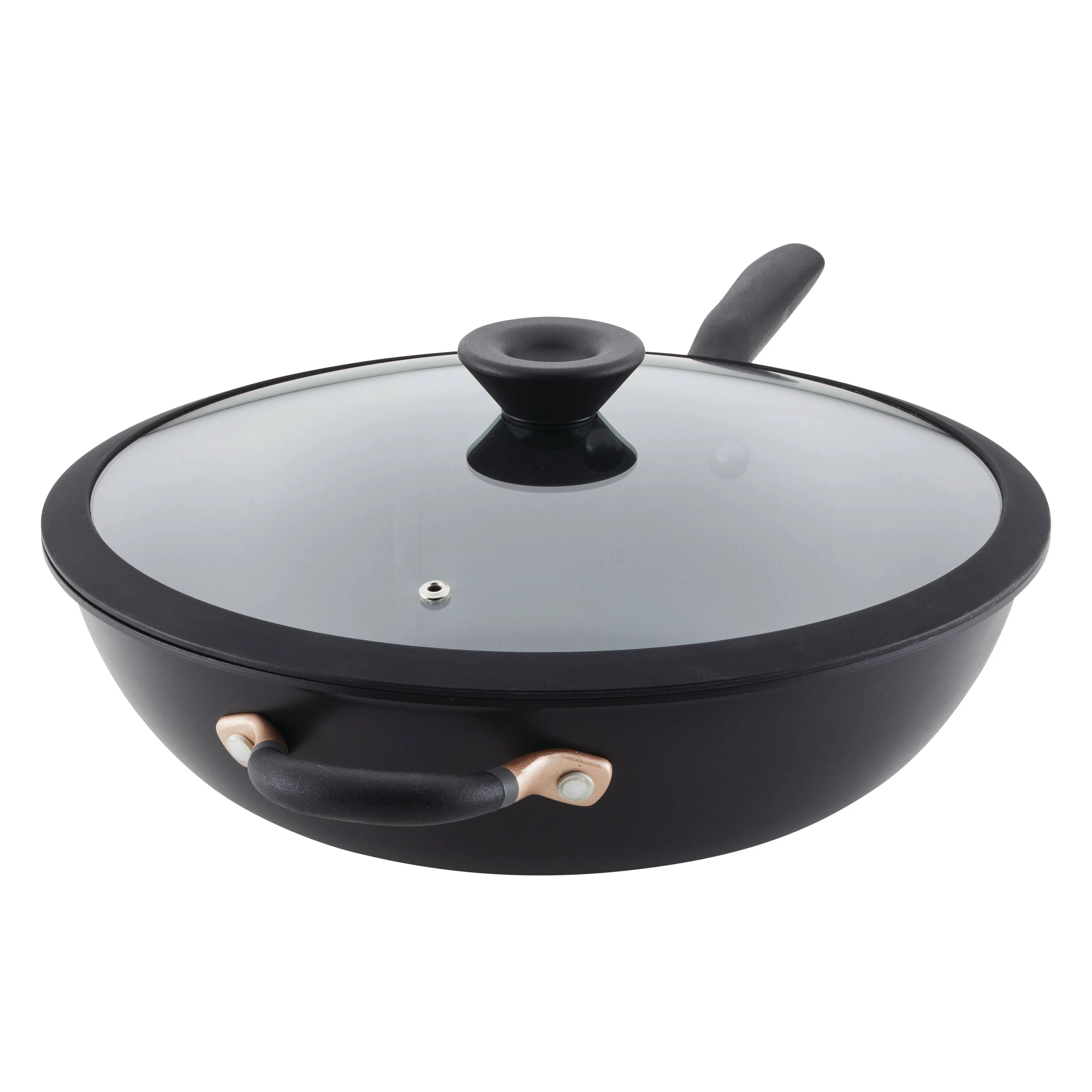 Meyer Accent Series 12.75" Hard Anodized Nonstick Induction Stir Fry Wok with ...