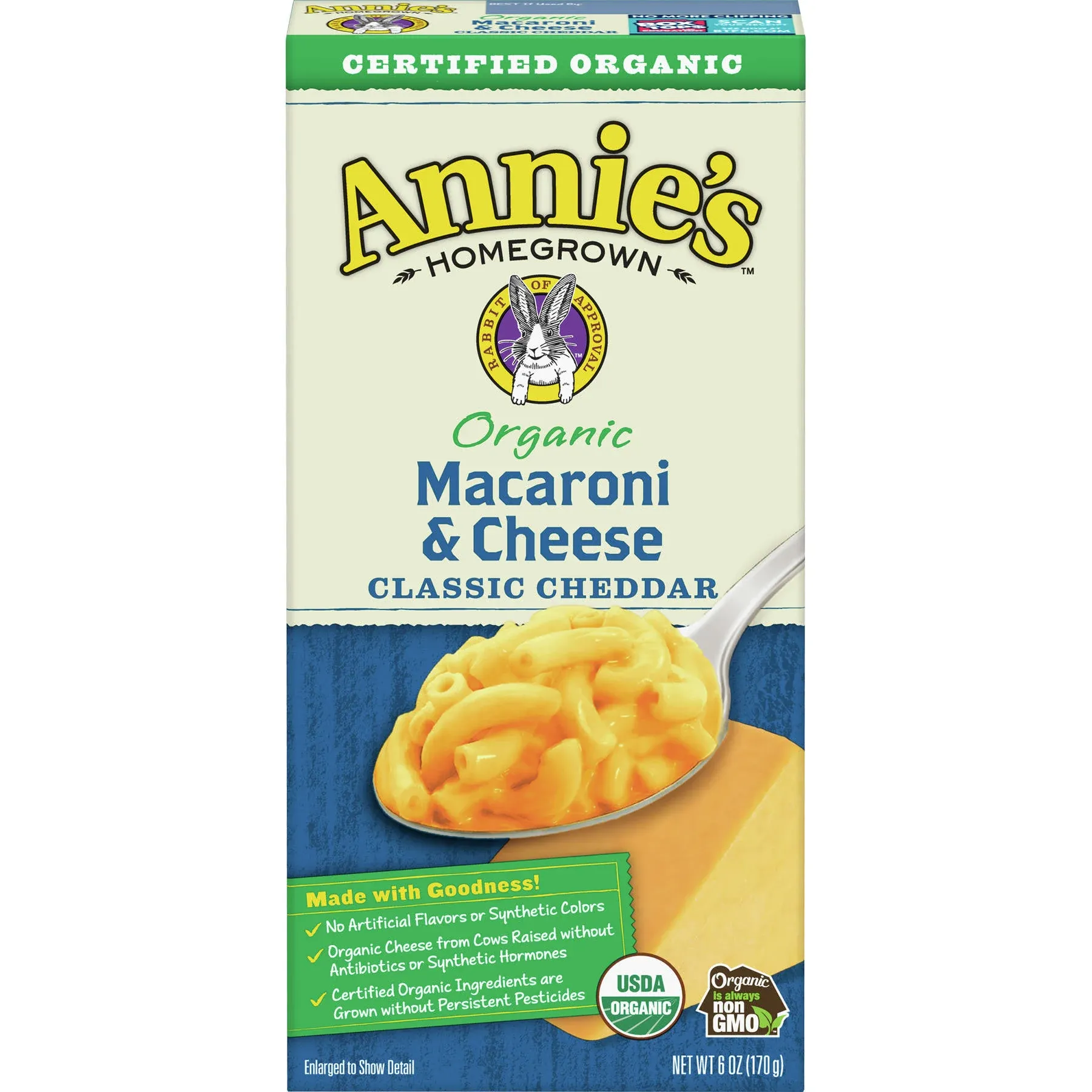 Annies Homegrown Organic Classic Macaroni and Cheese, 6 Ounce -- 12 per case