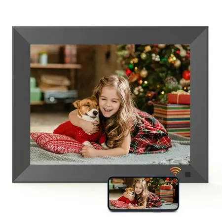 Atatat 10 inch Digital Photo Frame WiFi with 1280x800 IPS Touch Screen, Share Photos & Videos via APP, Email, Auto-Rotate, Wall-Mountable, Portrait and Landscape…