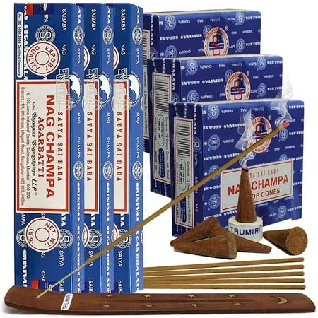 Nag Champa Incense Sticks and Nagchampa Incense Cone Variety Pack Bundle Insence-Sticks Insence Insense Insiensos