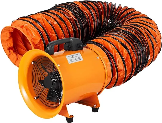 OrangeA Utility Blower Fan 8 inch Portable Ventilator High Velocity Utility Blow