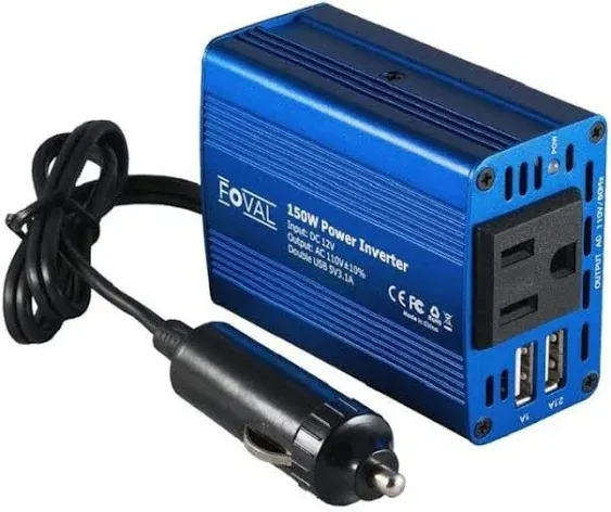 150W Car Power Inverter 12V DC to 110V AC Converter Vehicle Adapter Plug Outl...