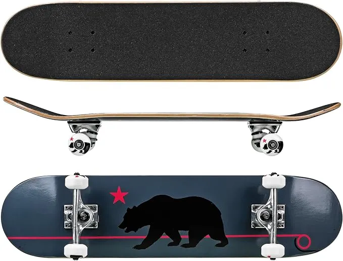 Roller Derby Deluxe Series Complete Skateboard for Kids, Teens, Adults, Beginners 31"X7.5"