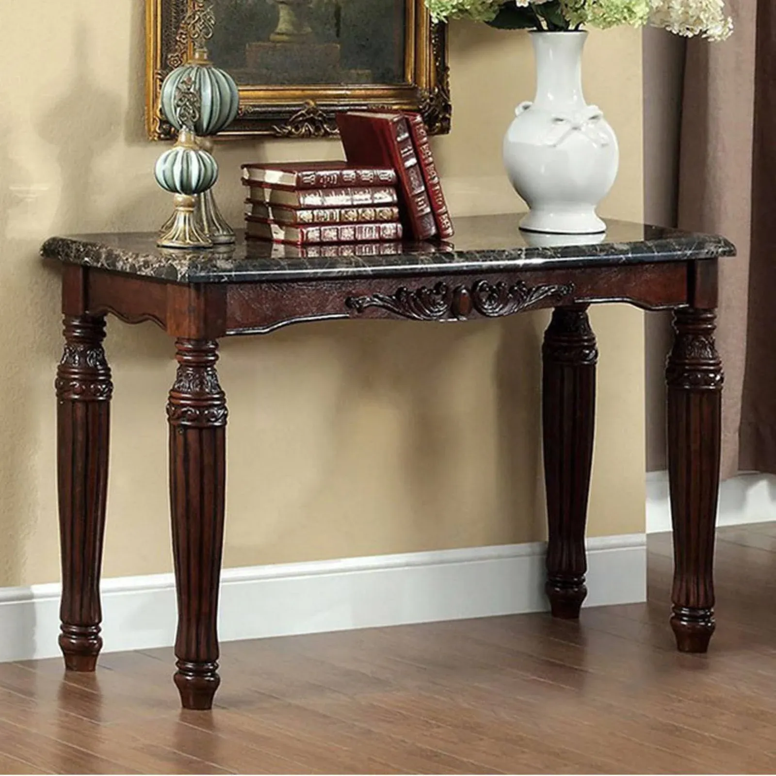 Benjara BM122925 Benzara Brampton Traditional Style Sofa Table, Browm, Brown