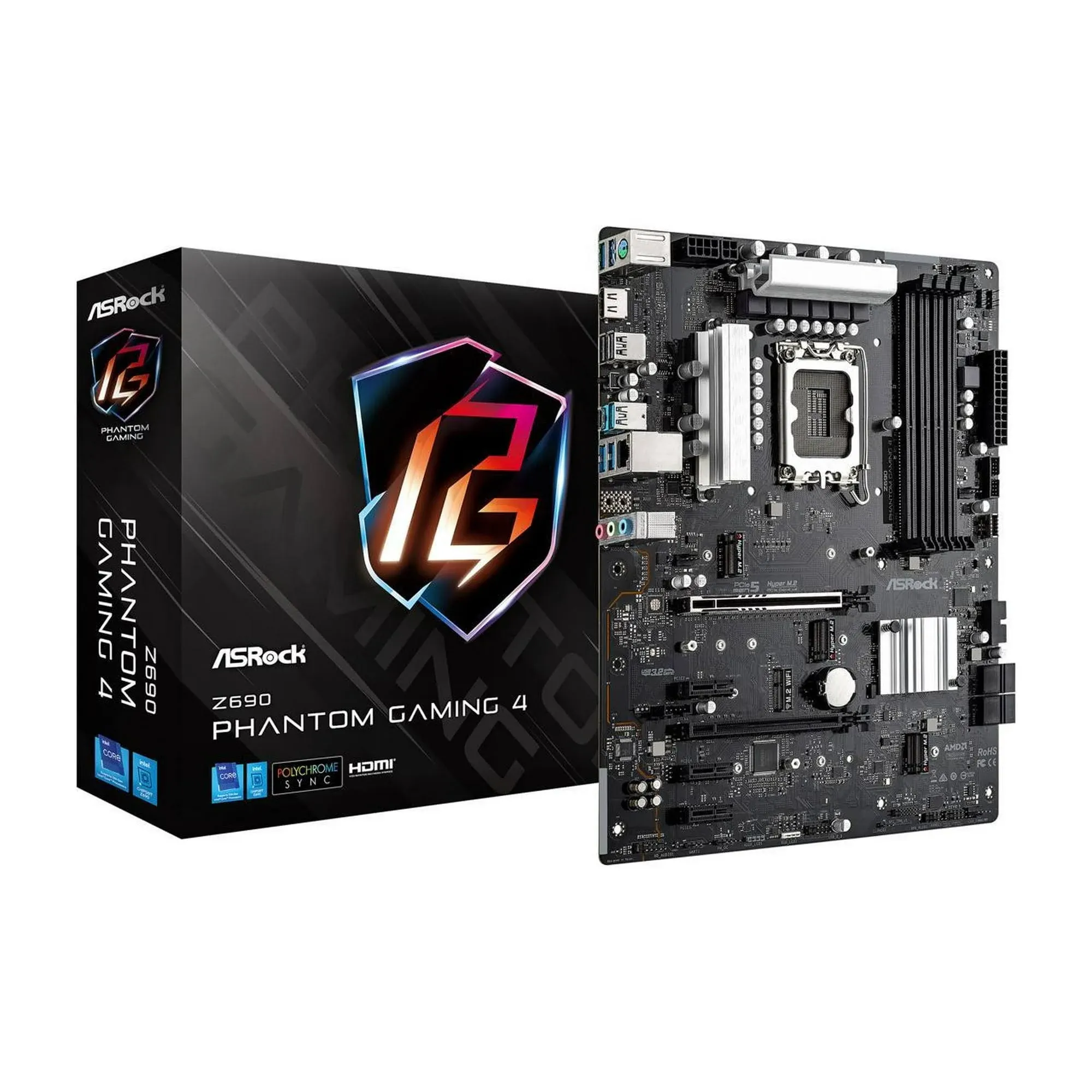 ASRock Z690 Phantom Gaming 4 LGA 1700 Intel Z690 SATA 6Gb/s DDR4 ATX Intel MotherboardASRock Z690 Phantom Gaming 4 LGA 1700 Intel Z690 SATA 6Gb/s DDR4 ATX Intel Motherboard