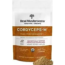 Real Mushrooms Cordyceps Powder - Performance Mushroom Extract with Organic Militaris for Energy & Immune Support Vegan Supplement, Boost Energy Non-GMO, 60 Servings