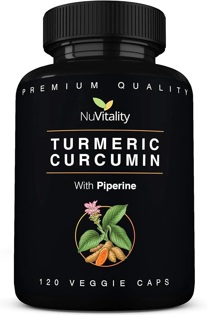 Turmeric Curcumin with Black Pepper Extract (Piperine) - 120 Veggie Tumeric Capsules - Premium 95% Standardized Curcuminoids - Best Absorption & Potency - Joint Support Supplement