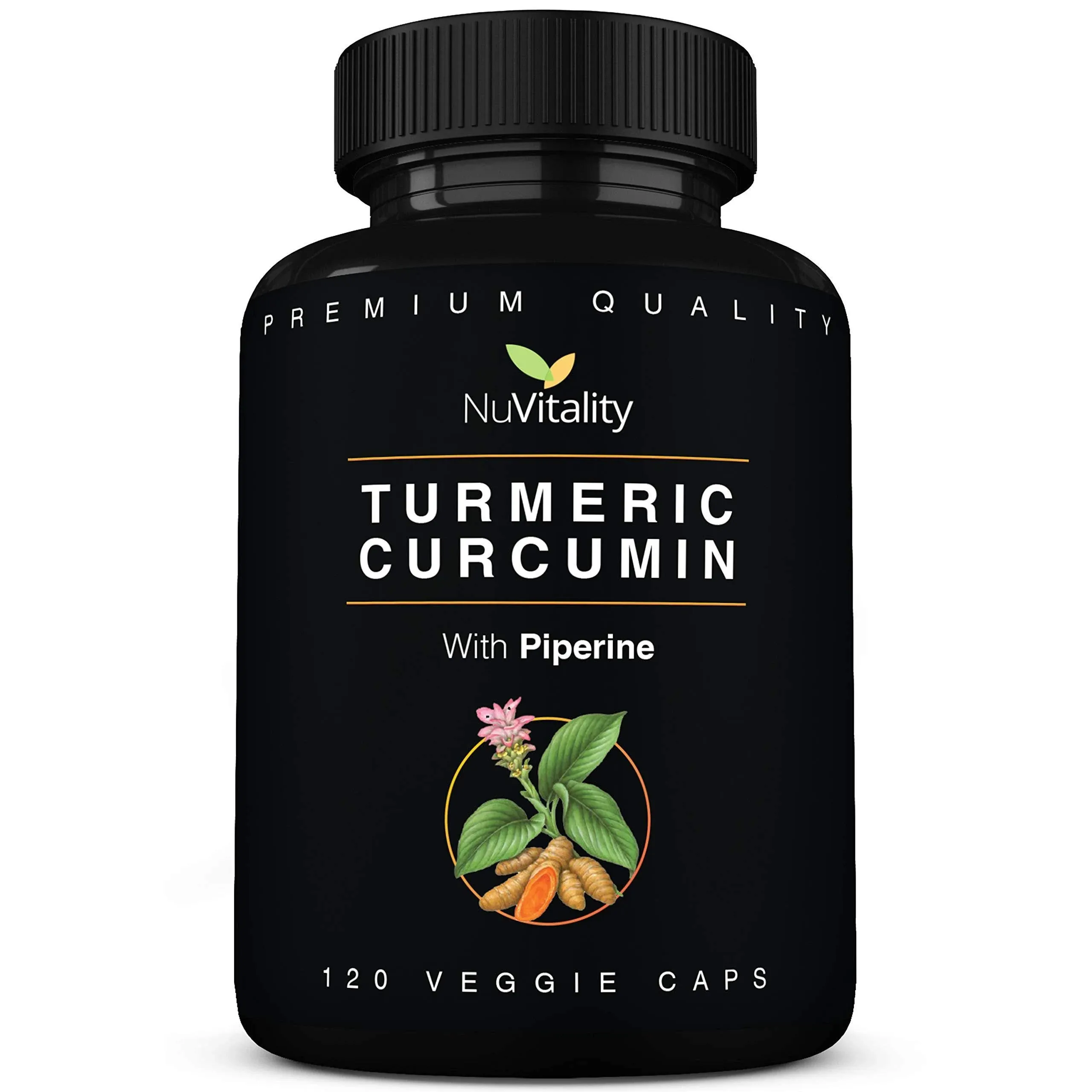 Turmeric Curcumin with Black Pepper Extract (Piperine) - 120 Veggie Tumeric Capsules - Premium 95% Standardized Curcuminoids - Best Absorption & Potency - Joint Support Supplement