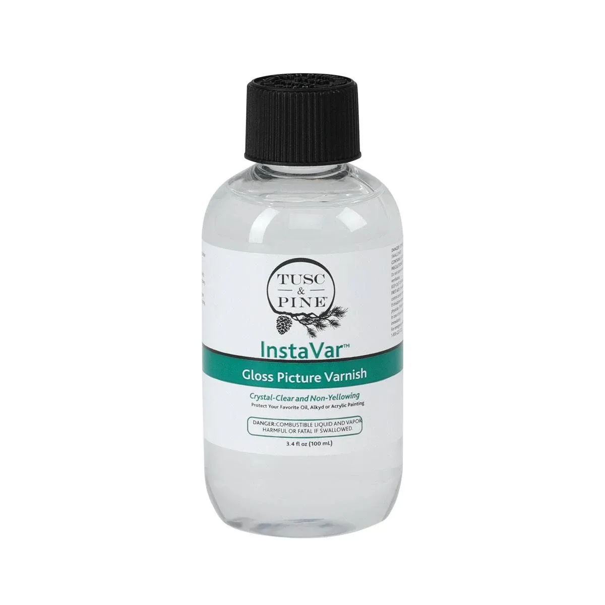 Tusc & Pine InstaVar™ Gloss Picture Varnish - Archival Quality Varnish for Oil, Alkyd, and Acrylic Artists - 3.4oz Bottle