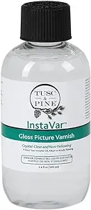 Tusc & Pine InstaVar™ Gloss Picture Varnish - Archival Quality Varnish for Oil, Alkyd, and Acrylic Artists - 3.4oz Bottle