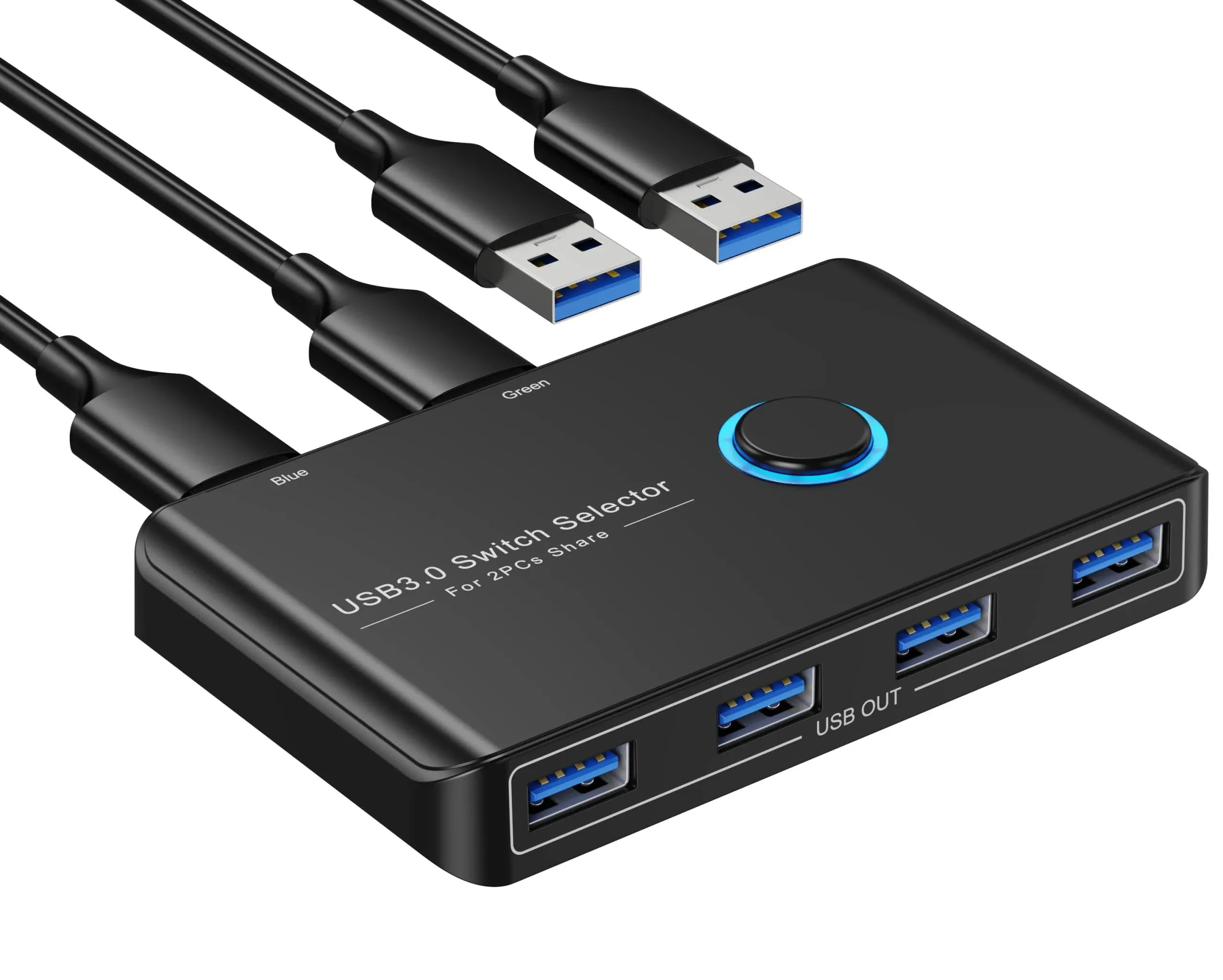 USB 3.0 Switch ABLEWE USB Switcher 2 Computers Sharing 4 USB Devices KVM Swit...