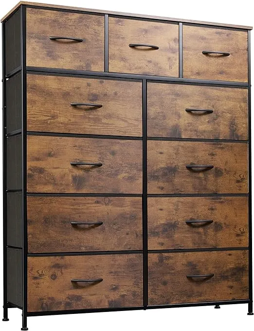 Tall Dresser Bedroom Storage Tower W/ 11 Drawers Cabinet Hallway Closets Sturdy