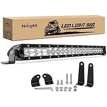 Nilight - 40004C-A LED Light Bar 21inch 100W Spot & Flood Combo Single Row 9000LM Off Road 3D LED Fog & Driving Light Roof Bumper Light Bars for Jeep Ford Trucks Boat , 2 Years Warranty