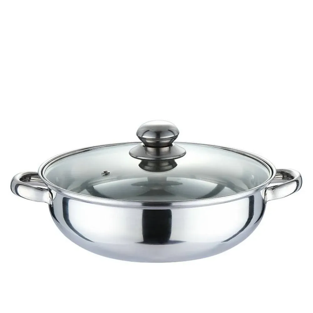 Nadalan Small Stainless Steel Hot Pot Light Cookware Shabu 11in Shabu