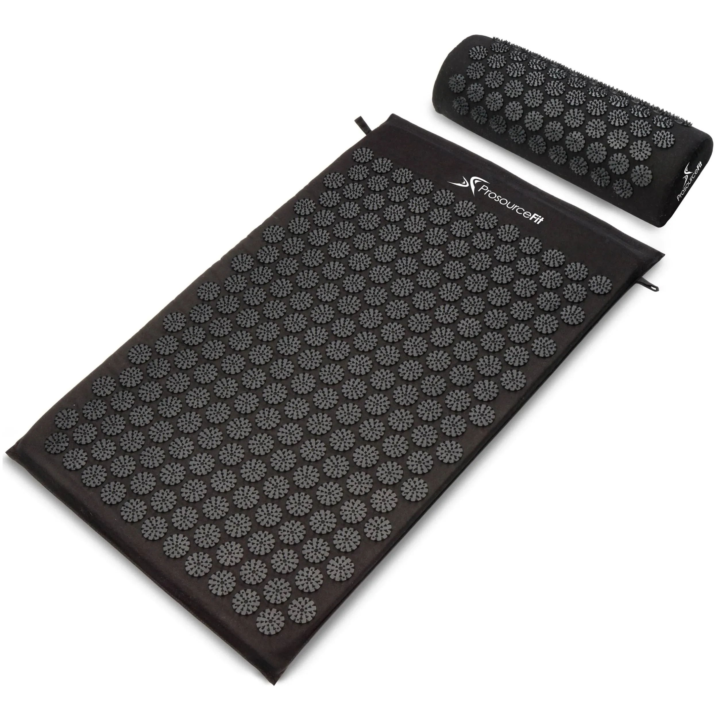 Prosourcefit Acupressure Mat and Pillow Set, Black/Black