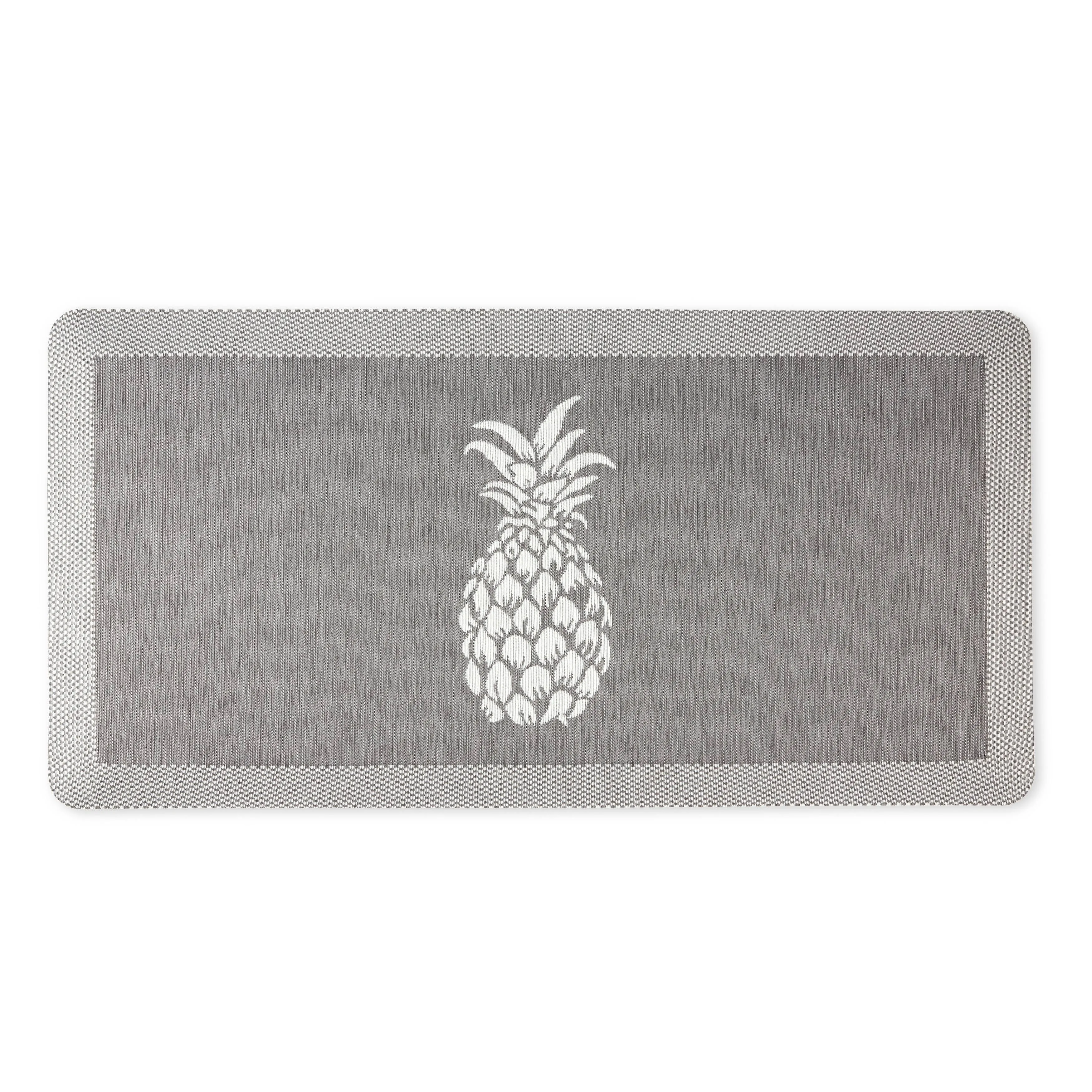 Martha Stewart Aloha Modern Pineapple Anti-Fatigue Air-Infused Kitchen Mat, Coffee Brown, 19.6"x39"