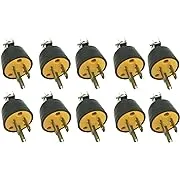 BRUFER 310103 Heavy Duty Male Electrical Plug 3-Prong 125V 15A - 3 Wire Replacement Male Electrical Plug - Bulk Pack of 10 PiecesBRUFER 310103 Heavy Duty Male Electrical Plug 3-Prong 125V 15A - 3 Wire Replacement Male Electrical Plug - Bulk Pack of 10 Pi