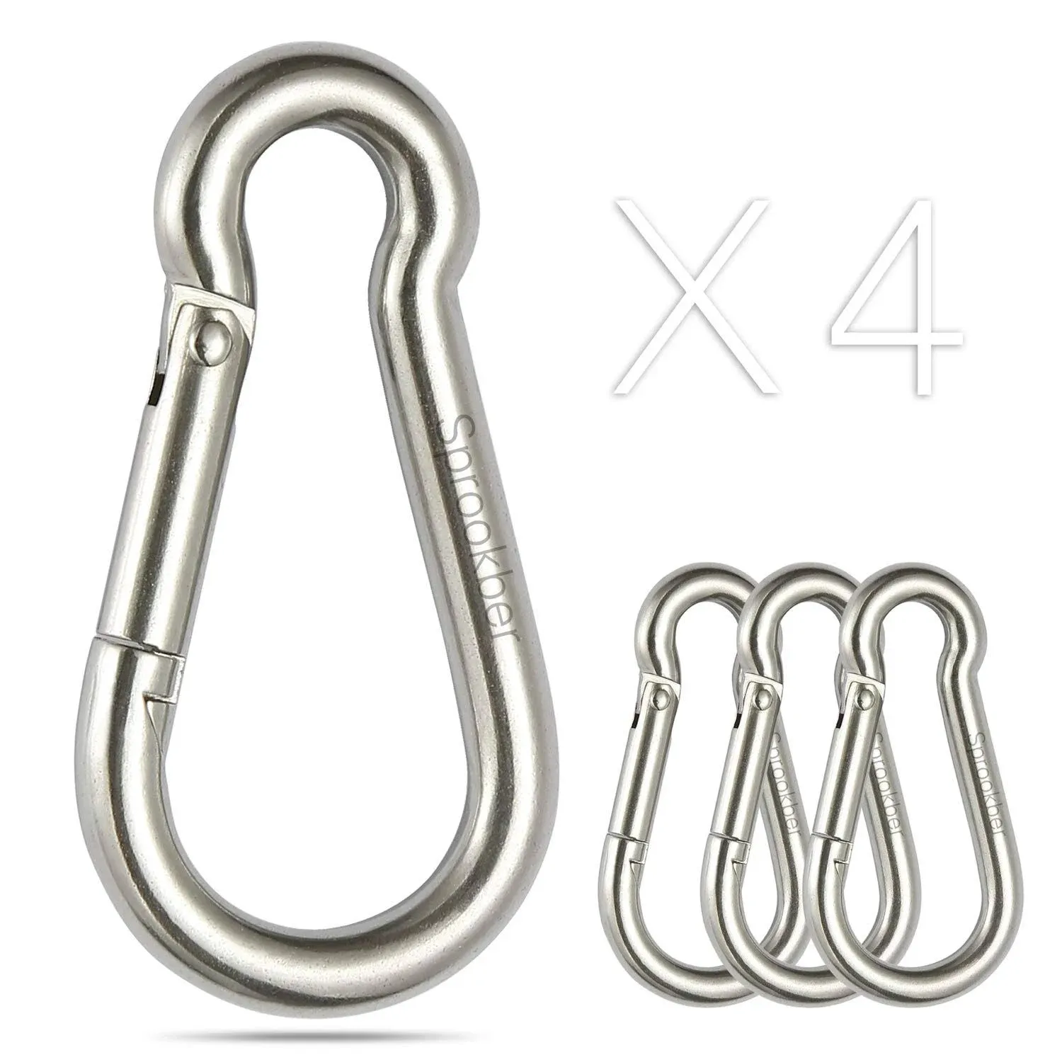 sprookber Stainless Steel Spring Snap Hook Carabiner