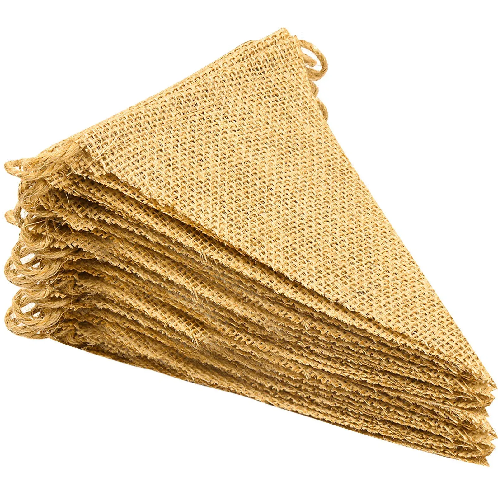 LEOBRO 48 Pcs Burlap Banner, 36Ft Triangle Flag, DIY Decoration for Holidays, Wedding, Camping, Party, New Year Decorations, Merry Christmas Banner, Indoor Christmas Decoration